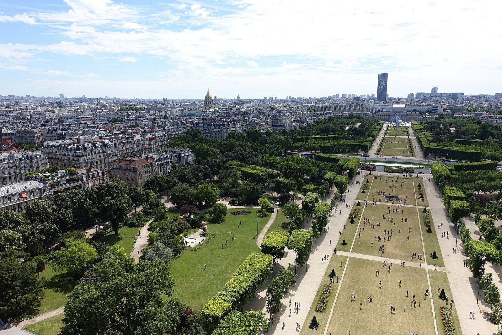 Champ de Mars sett fra Eiffeltårnet