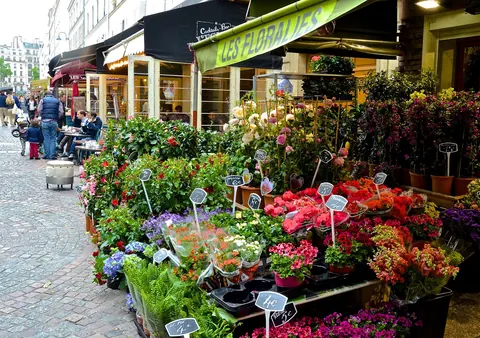 Blomsterhandel i Rue Cler