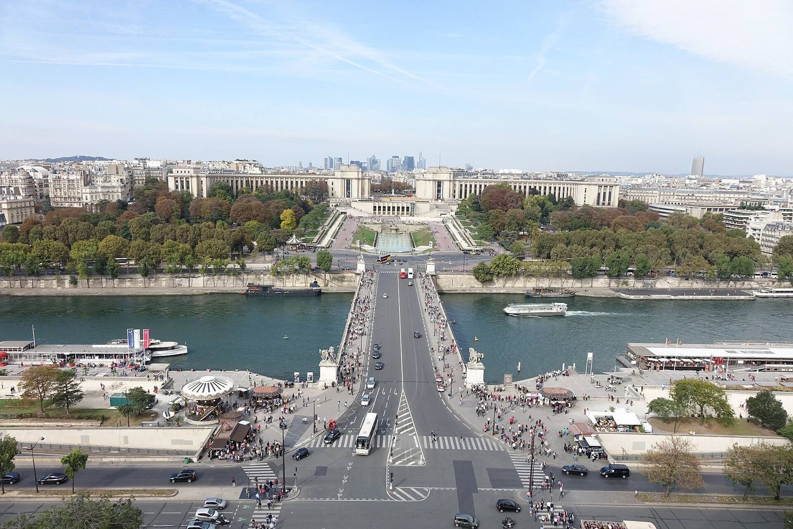 Pont d'Iéna og Trocadéro sett fra Eiffeltårnet