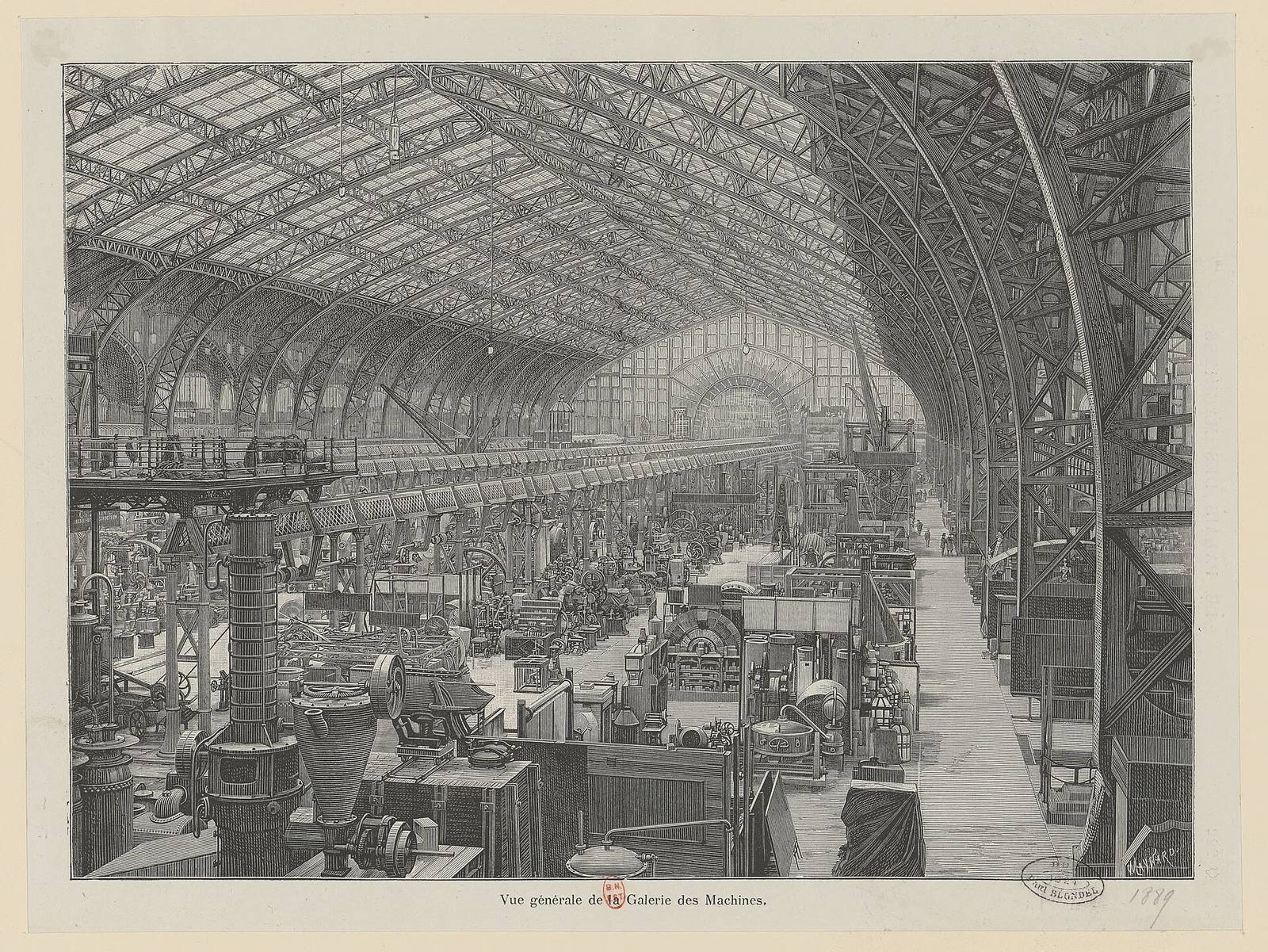 Stikk av Galerie des machines på verdensutstillingen i 1889
