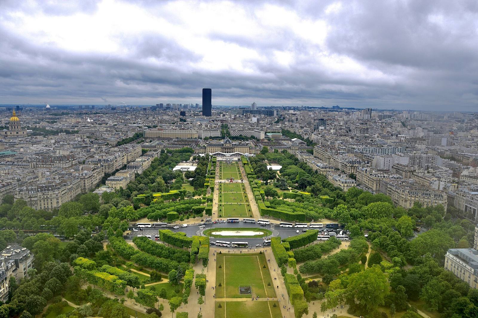 Champ de Mars sett ovenfra fra Eiffeltårnet